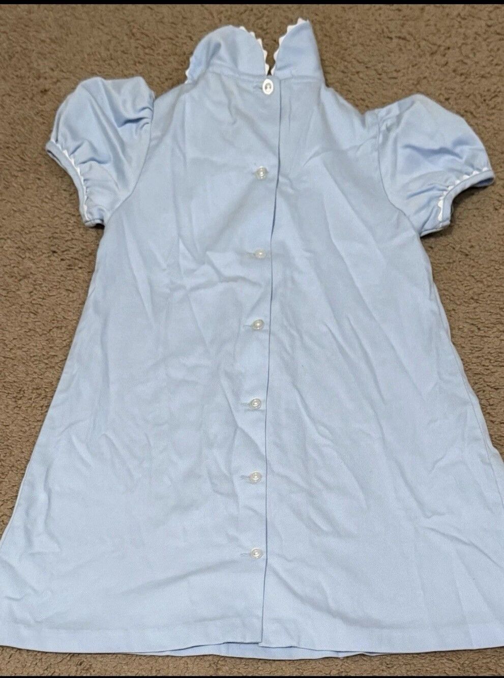 Shrimp & Grits Kids Blue Monogram Dress Size 5